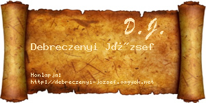 Debreczenyi József névjegykártya