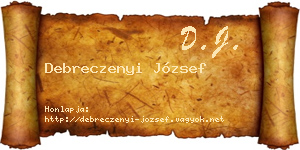 Debreczenyi József névjegykártya